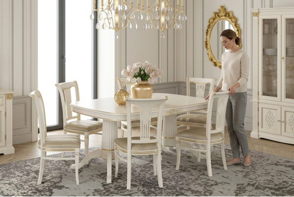 Ess Group Zimmer Chaises Tables Set 4 chaises + meubles en bois massif Table d'assise Rembourrage neuf