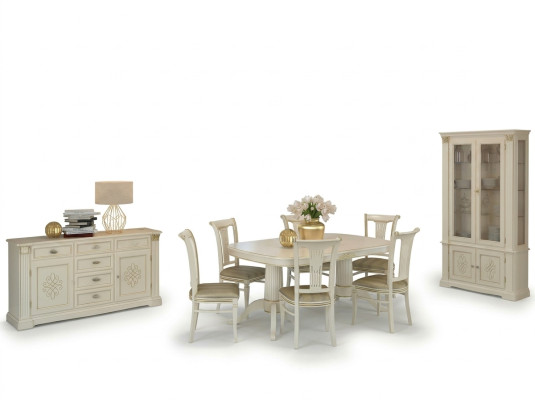 Ensemble complet Table à manger + 6 chaises Salle à manger Set Groupe Ess Table en bois massif Tables 9 pièces