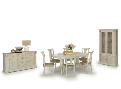 Ensemble complet Table à manger + 6 chaises Salle à manger Set Groupe Ess Table en bois massif Tables 9 pièces