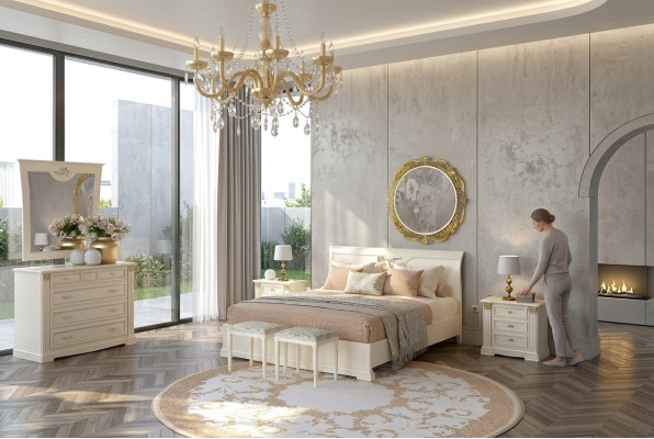 Conception de lit Lits de luxe pour hôtel Mariage 180x200cm Chambre de sommeil Double