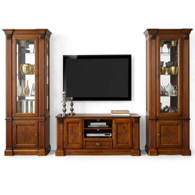 Salon Style antique Commode en bois Meuble TV Armoire TV Baroque italien