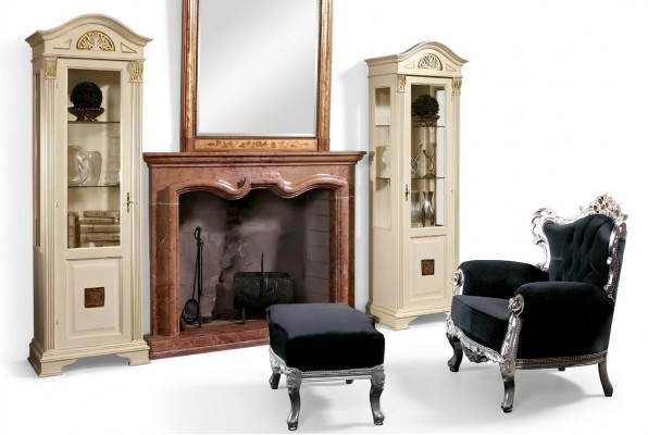 Vitrine élégante de style ancien pour magasin avec vitrine en verre pour salon en bois massif neuf