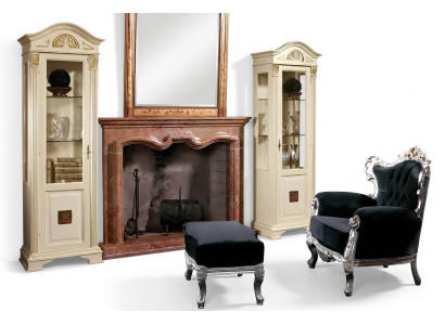 Vitrine élégante de style ancien pour magasin avec vitrine en verre pour salon en bois massif neuf