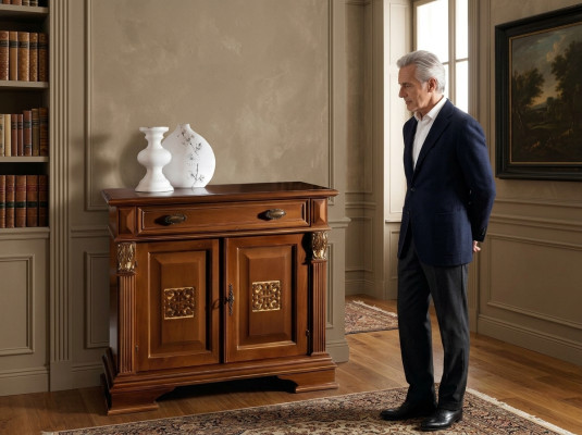 Armoire murale classique en bois Buffet Bahut Vitrine Armoire de luxe Meubles