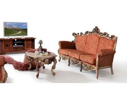 Designer 321 Canapé 3 places Ensemble de canapé Rembourrage Mobilier italien Canapé Bois massif