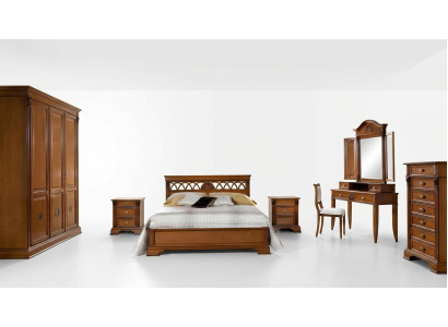 Ensemble de chambre de luxe 8 pièces. Lit + 2x Table de chevet + Coiffeuse Meubles design en bois massif