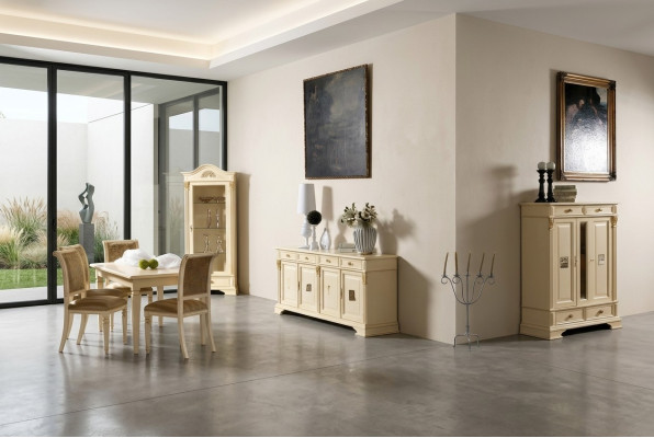 Ensemble complet de salle à manger 4 chaises Buffet 8 pièces Ensemble de table Commode en bois massif