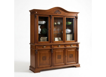 Bahut Buffet Étagère Murale en Bois Armoire Vitrine Armoire de Salle à Manger Cabinets
