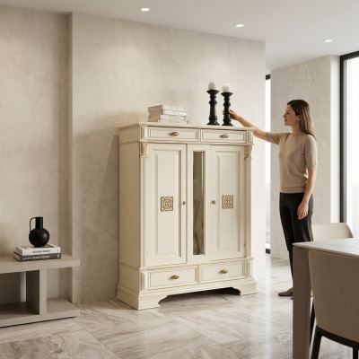 Commode Buffet Armoire Buffet Porte-manteau Mobilier italien Style antique Bois
