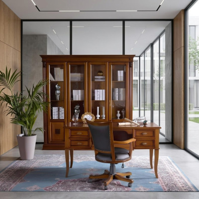 Ensemble de bureau Mobilier Bureau Table Chaise de direction Fauteuil 2 pièces Ensemble Baroque
