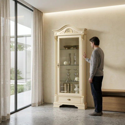 Vitrine d'angle Armoire en verre Vitrine Salon Vitrine 1 porte Vitrines Baroque Rococo nouveau
