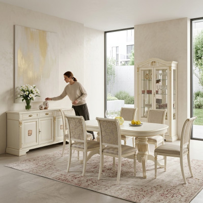 Set de salle à manger Table à manger 6 chaises Ensemble Set Suite Table Classique Ensemble de salle à manger 7 pièces. Bois massif