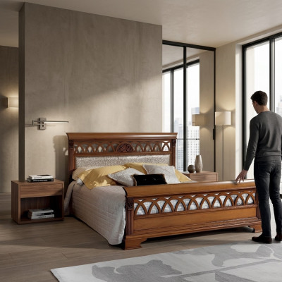 Conception de lit Luxe Hôtel Lits décoratifs Mariage 180x200cm Chambre de sommeil Double