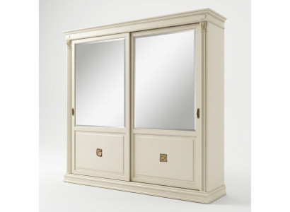 Élégante armoire de garde-robe de luxe avec des portes coulissantes, design de chambre à coucher, armoires à vêtements en bois massif, neuf.