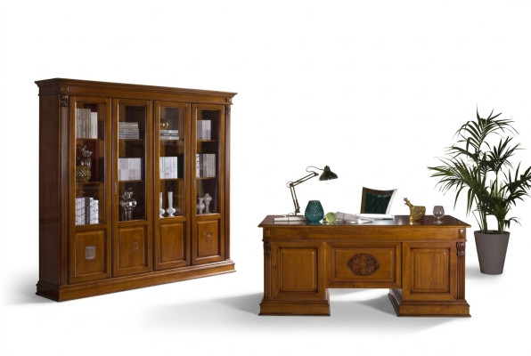Bureau Table de bureau en bois noble Tables de style baroque rococo antique 185x90cm