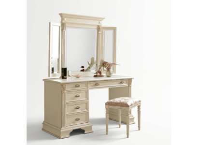 Coiffeuse Miroir Tabouret Ensemble Complet Commode Chambre Nouveau 3 pcs.
