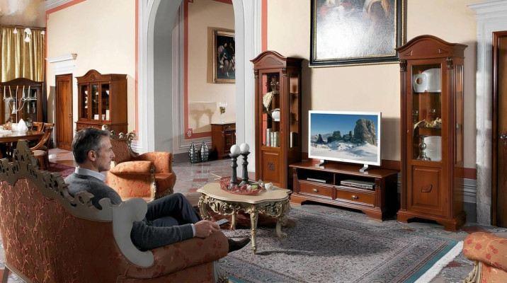 Unité murale Ensemble Vitrines Vitrine Commode Salon Mobilier Ameublement Suite Bois massif