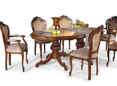 Ensemble de 6 chaises de luxe avec design et revêtement de siège, pour bureau ou salle à manger.