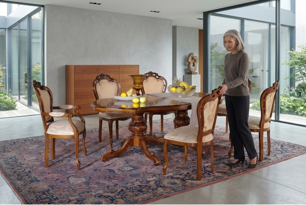 Classique r Luxe Table bois Tables Baroque Rococo Deco Style Antique Salle à manger Vivant