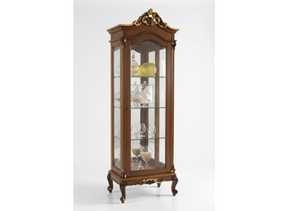 Vitrine élégante de style antique baroque rococo classique pour salon avec armoire en verre.