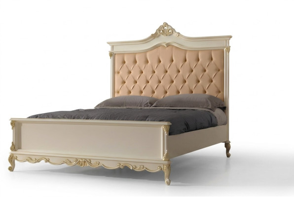 Lit Chesterfield de luxe Design Lits d'hôtel en bois massif 180x200 Chambre de sommeil Italie Meubles