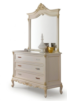 Commode de chambre Armoire Classique Buffet avec miroir Mobilier de style élégant