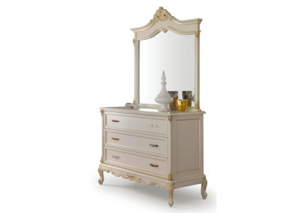 Commode de chambre Armoire Classique Buffet avec miroir Mobilier de style élégant