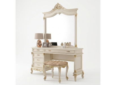 Coiffeuse Baroque Rococo Consoles Tables + Tabouret Coiffeuse Table de maquillage Bois massif