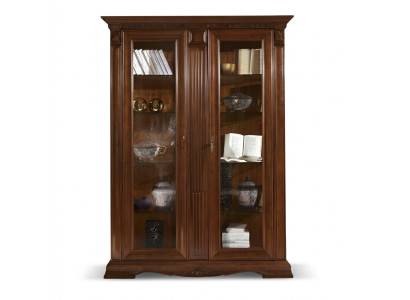 Vitrine de salon Armoire en verre Vitrine 2 portes Vitrines Baroque Rococo Bois massif