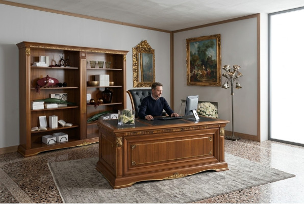 Office Furnishings Study room Chef 2pcs. Set Desk + Filing cabinet Table Solid wood   Ameublement de bureau Salle d'étude Chef 2 pièces. Ensemble Bureau + Table à dossiers Bois massif