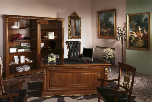 Office Furnishings Study room Chef 2pcs. Set Desk + Filing cabinet Table Solid wood   Ameublement de bureau Salle d'étude Chef 2 pièces. Ensemble Bureau + Table à dossiers Bois massif