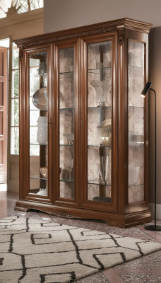 Vitrine Vitrines Armoire Vitrée Vitrine Salon Étagère Baroque Rococo Bois Massif