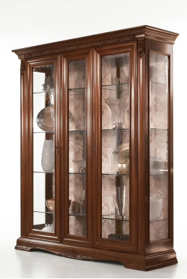 Vitrine Vitrines Armoire Vitrée Vitrine Salon Étagère Baroque Rococo Bois Massif