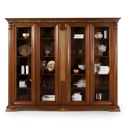 Vitrine Vitrine Murale Présentoirs Étagère Meuble Italien Baroque Rococo en Bois Massif