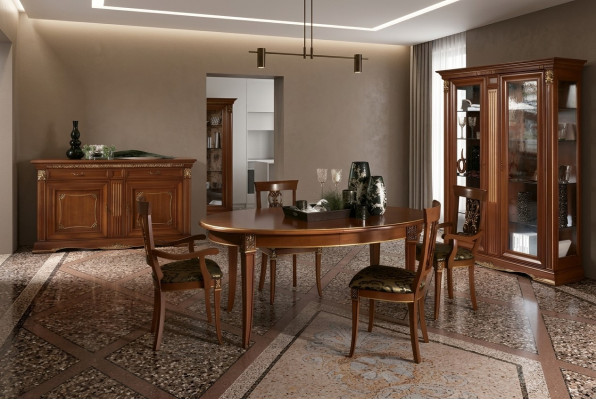 Table à manger Groupe de tables Salle à manger Salon Bois Baroque Rococo Italie Mobilier
