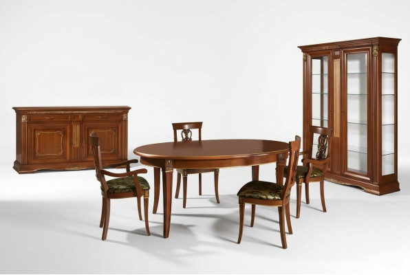 Table à manger Groupe de tables Salle à manger Salon Bois Baroque Rococo Italie Mobilier