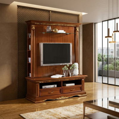 Bahut de luxe Style design Commode Buffet mural TV Armoire Mobilier de salon En bois massif