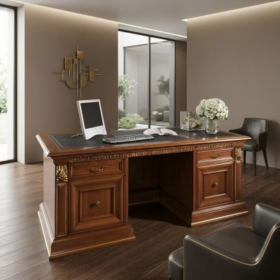Le bureau de bureau Tableau de bureau classique r Tables de bureau de designer Baroque Rococo Bois massif