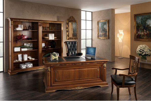 Bibliothèque de bureau xxl Armoire de classement Mobilier de luxe noble Style antique Armoire en bois massif