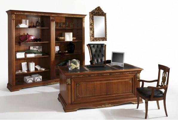 Bibliothèque de bureau xxl Armoire de classement Mobilier de luxe noble Style antique Armoire en bois massif