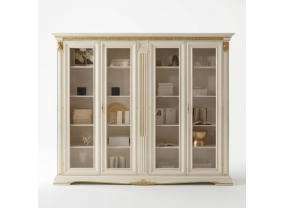 Bibliothèque de bureau Armoire de classement Mobilier de luxe italien Armoire ancienne en bois massif