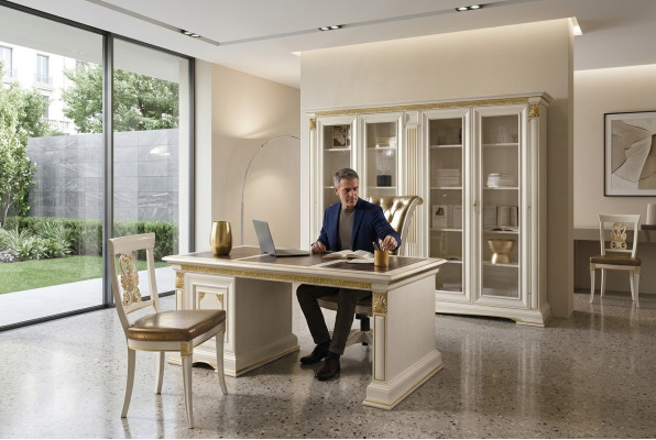 Salle d'étude Mobilier de bureau Table Armoire Chaise Ensemble de 3 pièces en bois massif volz