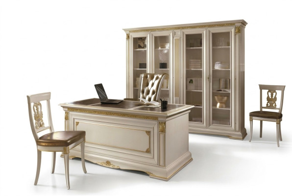 Salle d'étude Mobilier de bureau Table Armoire Chaise Ensemble de 3 pièces en bois massif volz