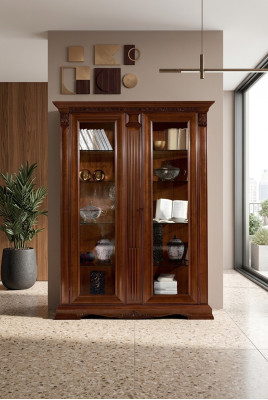 Vitrine classique Armoire vitrine Vitrine en verre Armoire baroque rococo Bois massif