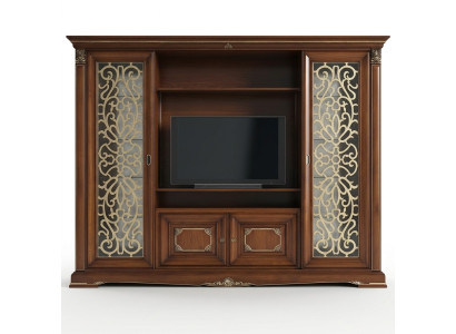 Unité murale de télévision de salon de concepteur Mur média Mur téléviseur Armoire murale Téléviseur en bois massif
