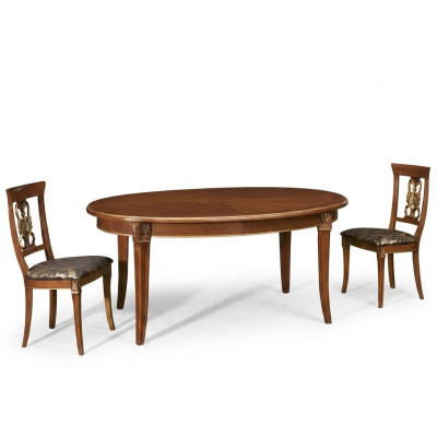 Table de salle à manger Table en bois Tables de luxe Baroque Rococo Salle à manger Style antique Italie Meubles