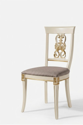 Chaises rembourrées de design de luxe Sièges de chaise en bois massif Salle à manger Baroque