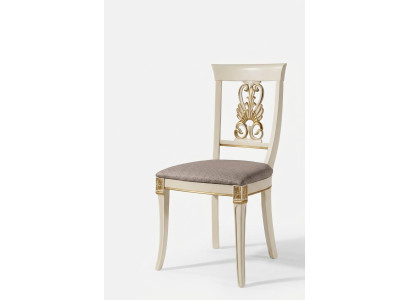 Chaises rembourrées de design de luxe Sièges de chaise en bois massif Salle à manger Baroque