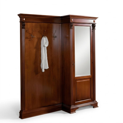 Ensemble de porte-manteau de hall avec armoire et panneau mobilier de style campagnard.