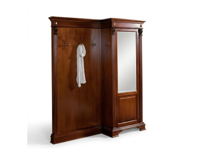Ensemble de porte-manteau de hall avec armoire et panneau mobilier de style campagnard.
